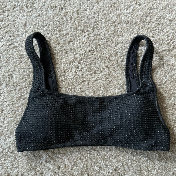 Aerie Black Textured Bralette - Picture 1 of 3
